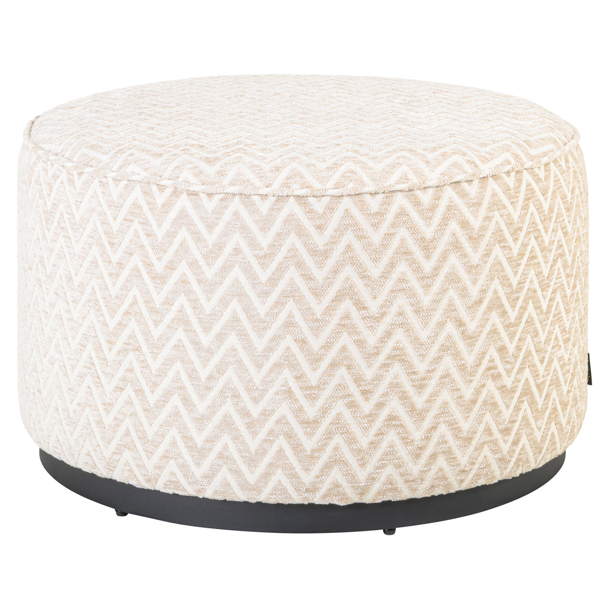 Pouffe & Footstool Lexie beige chevron  70Ø