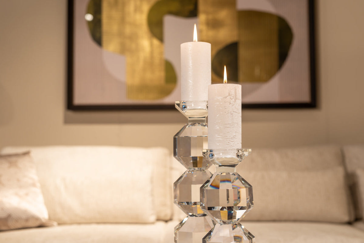 Candle holder Safia clear transparent small