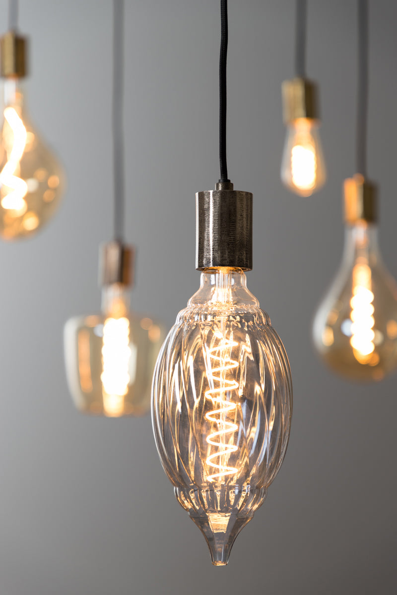 Deco LED globe 12x28 cm BAROQUE 4W smoked E27 dimmable