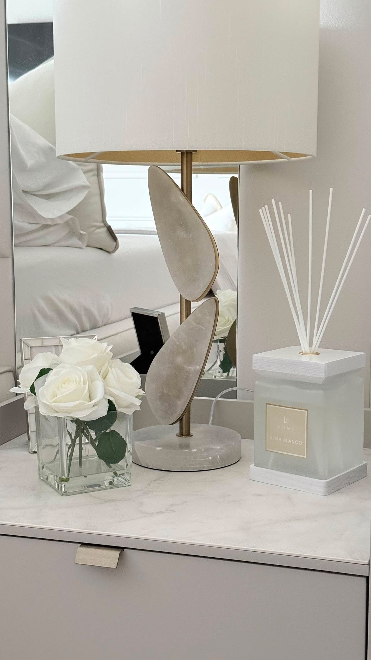 Luxury Square Diffuser - Rosa blanco