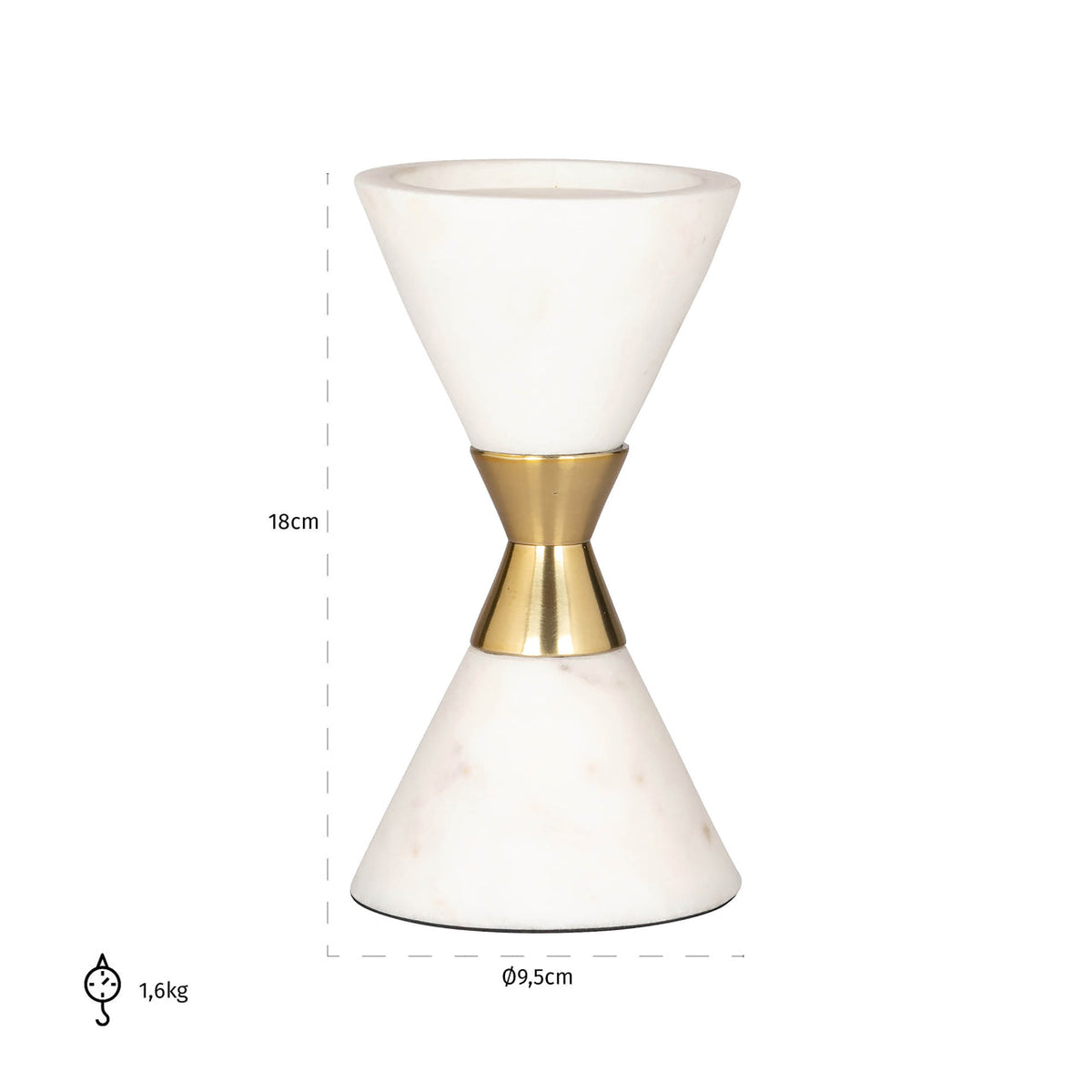 Candle holder Jurre white