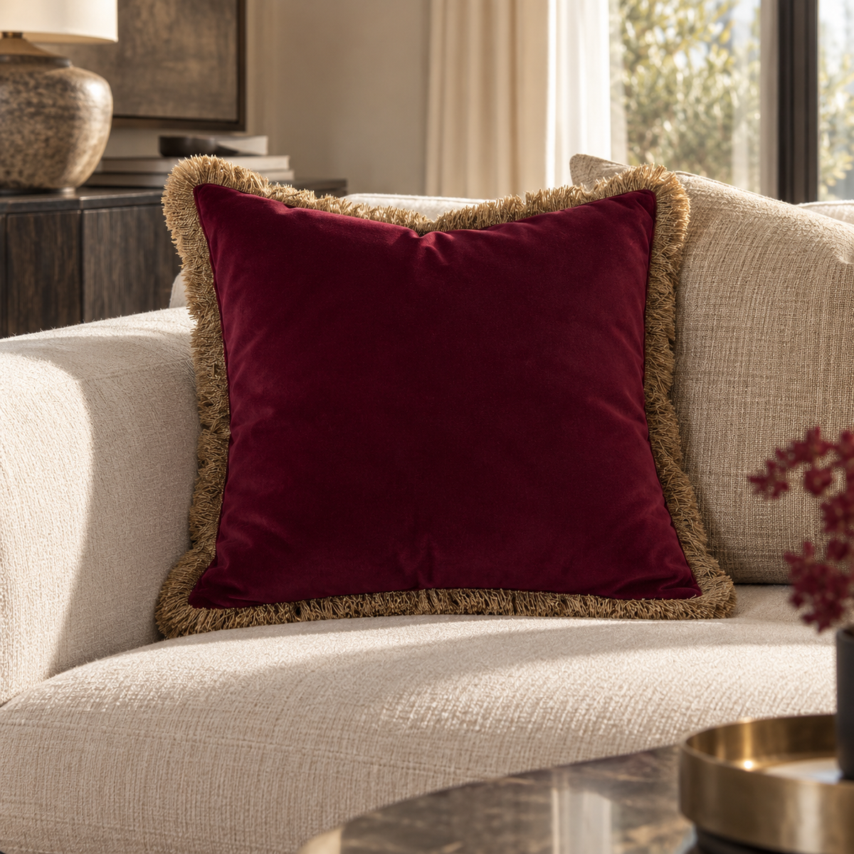 Malini Verona Claret Cushion