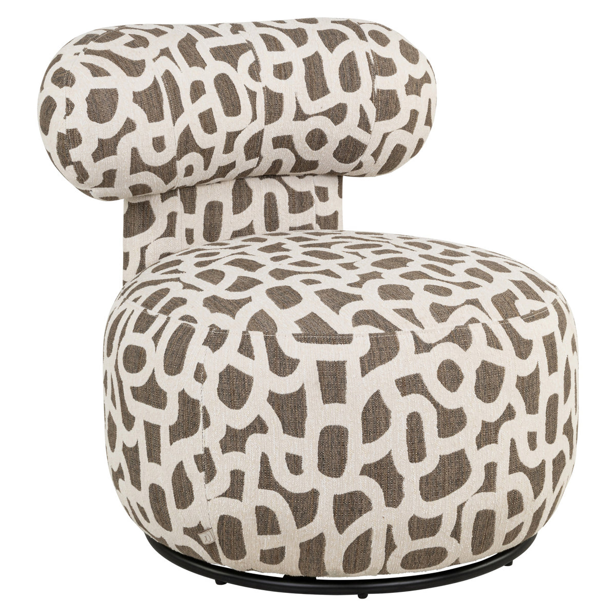 Lounge chair Kaya weave brown swivel