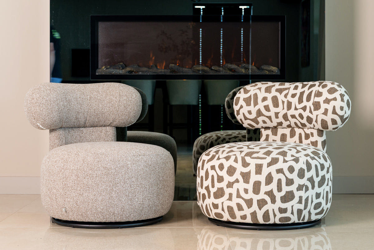 Lounge chair Kaya cayenne brown swivel