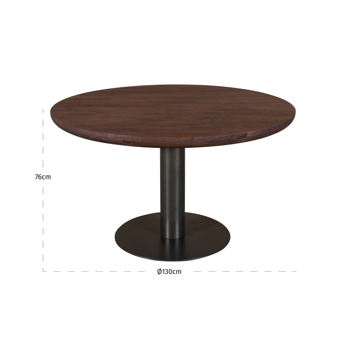 Dining table Baldwin spicebrown 130Ø
