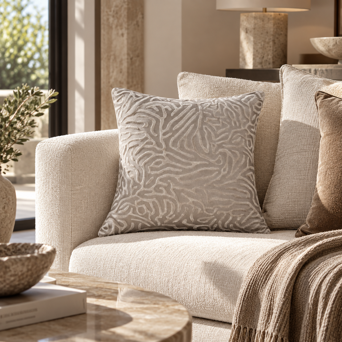 Paul Moneypenny Doodle Ivory Cushion