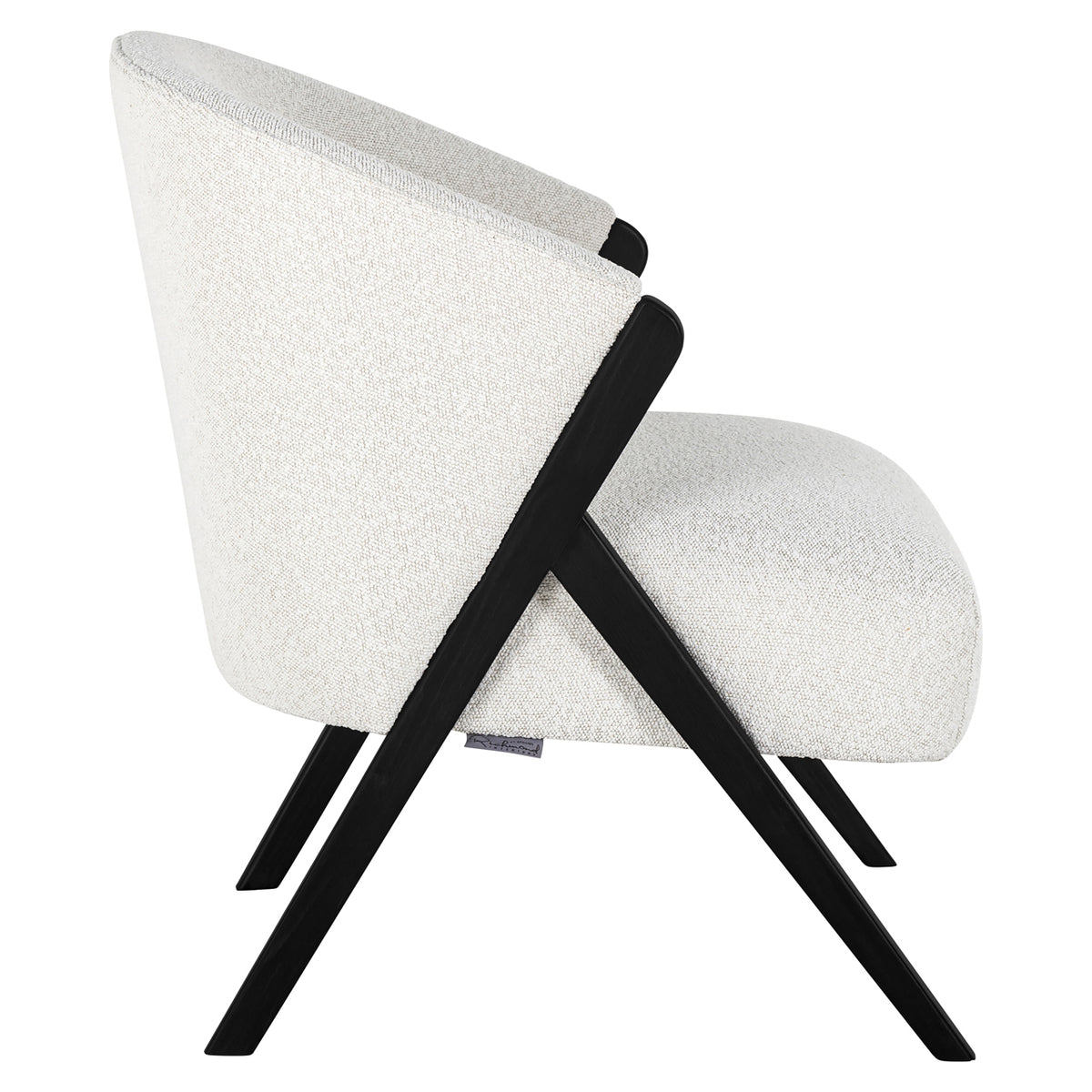 Lounge chair Mia white bouclé