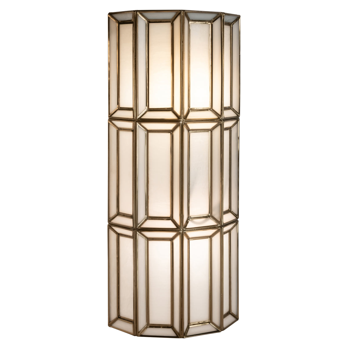Wall lamp Opal brass antique