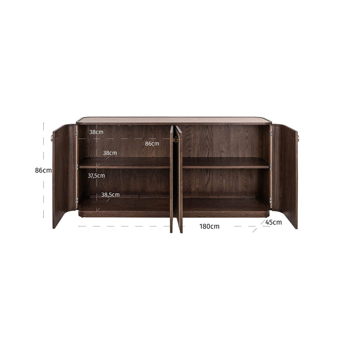 Sideboard Willox brown 4-doors