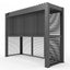 Como Free Standing BBQ Shelter with LED Lights - with Back Panel Side Louvre annd Blind- Grey