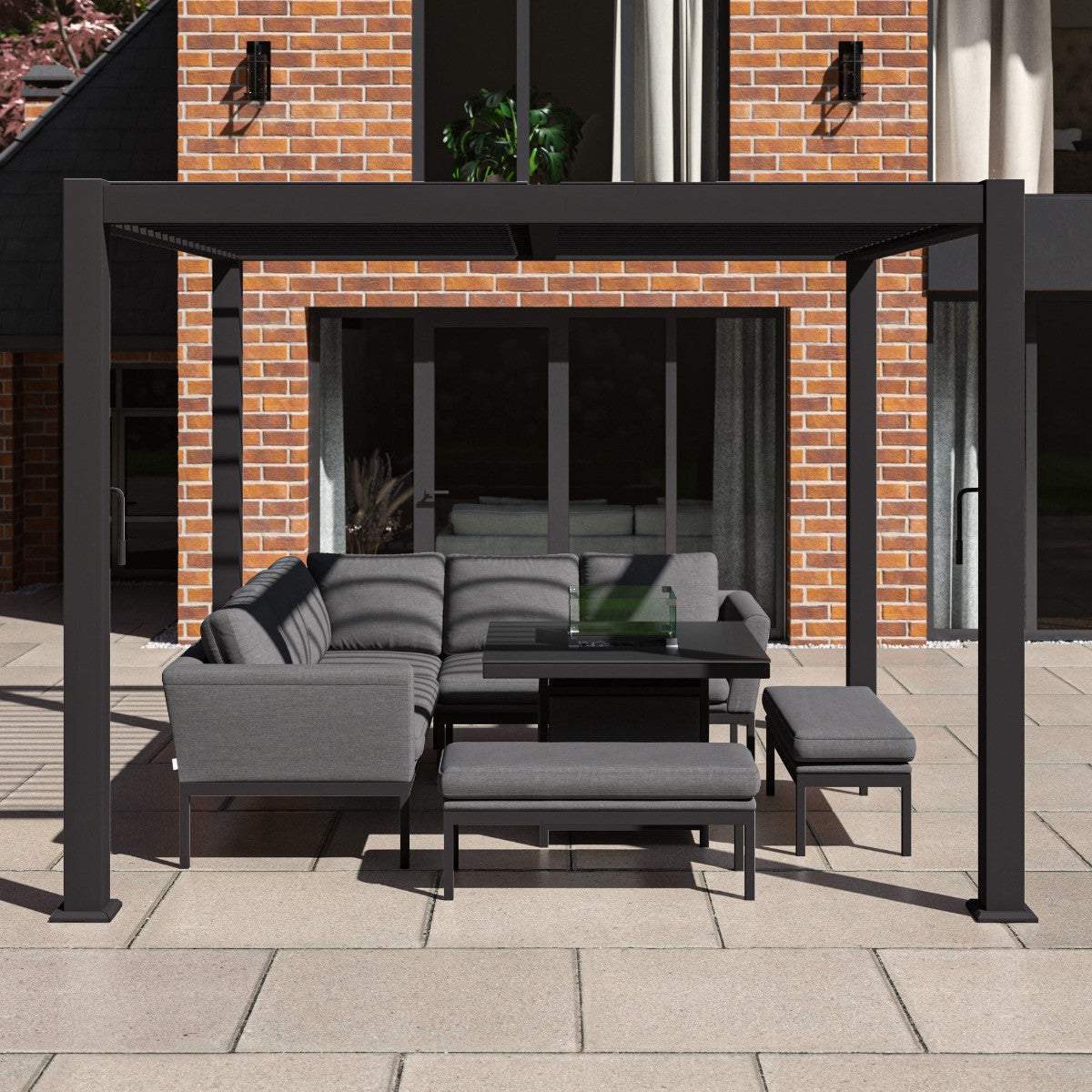 Pergola Aluminium Square 30x30 Frame Only - Grey