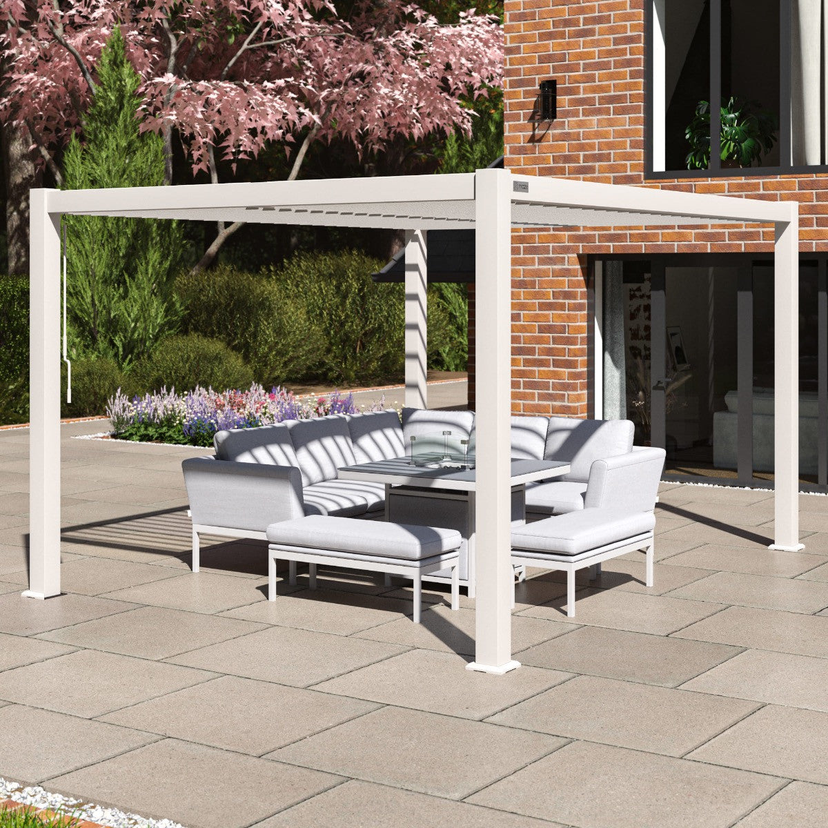 Como Pergola Aluminium Rectangular 30x40 Frame Only - White