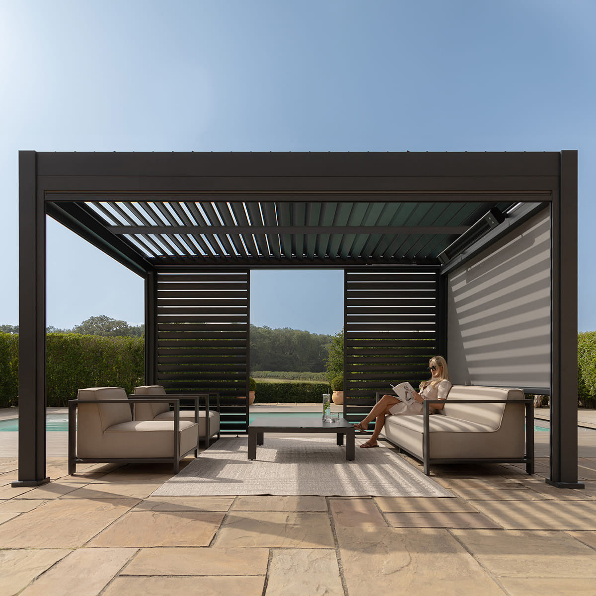 Eden Pergola Aluminium Square 40x40 - Frame Only - Grey