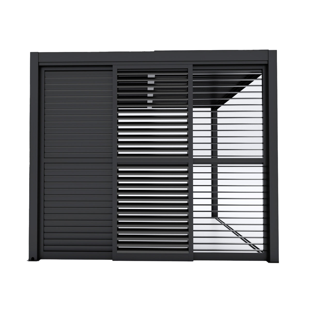 Como Pergola Sliding Louvre Doors Grey 3m Side - 270x218cm