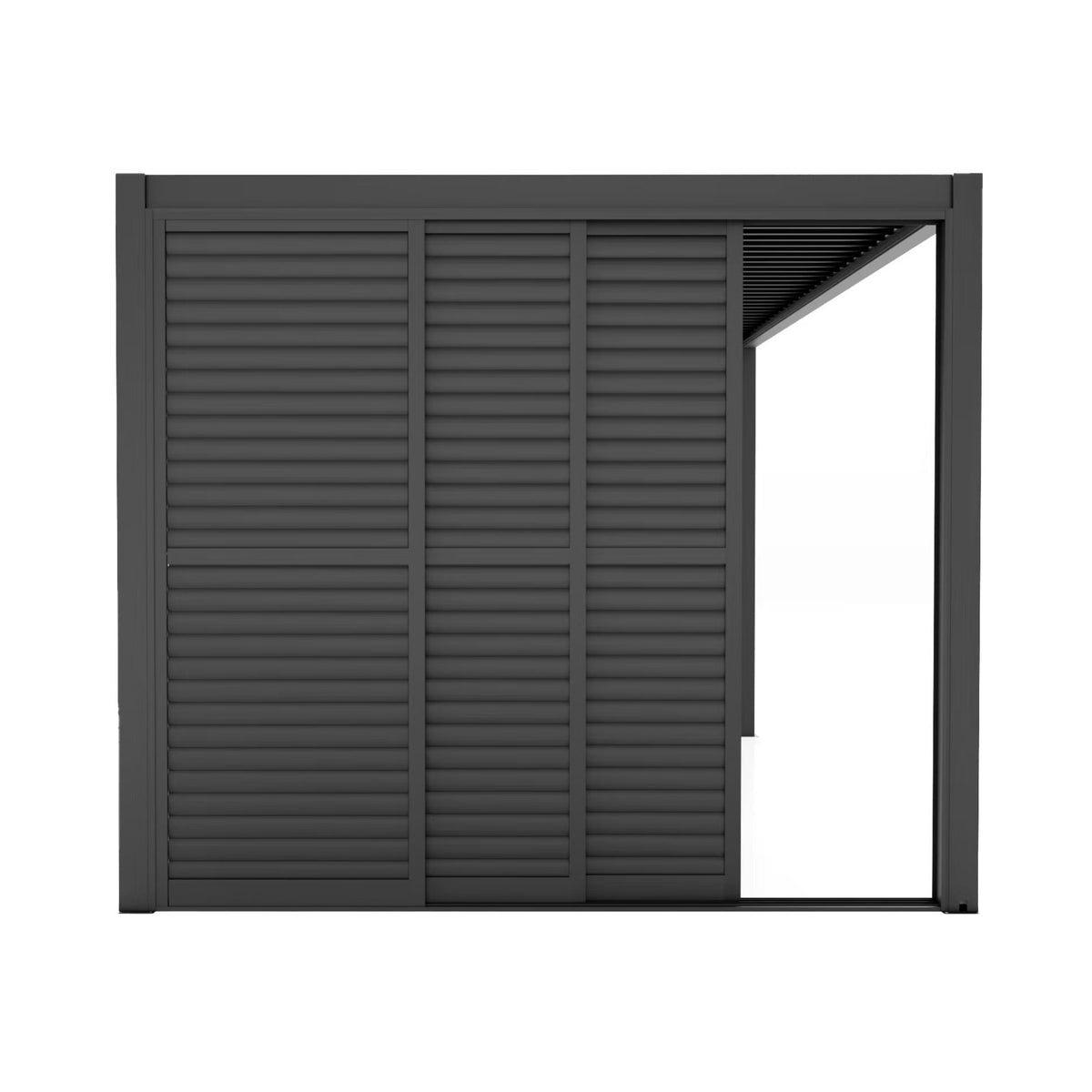 Como Pergola Sliding Louvre Doors Grey 3m Side - 270x218cm