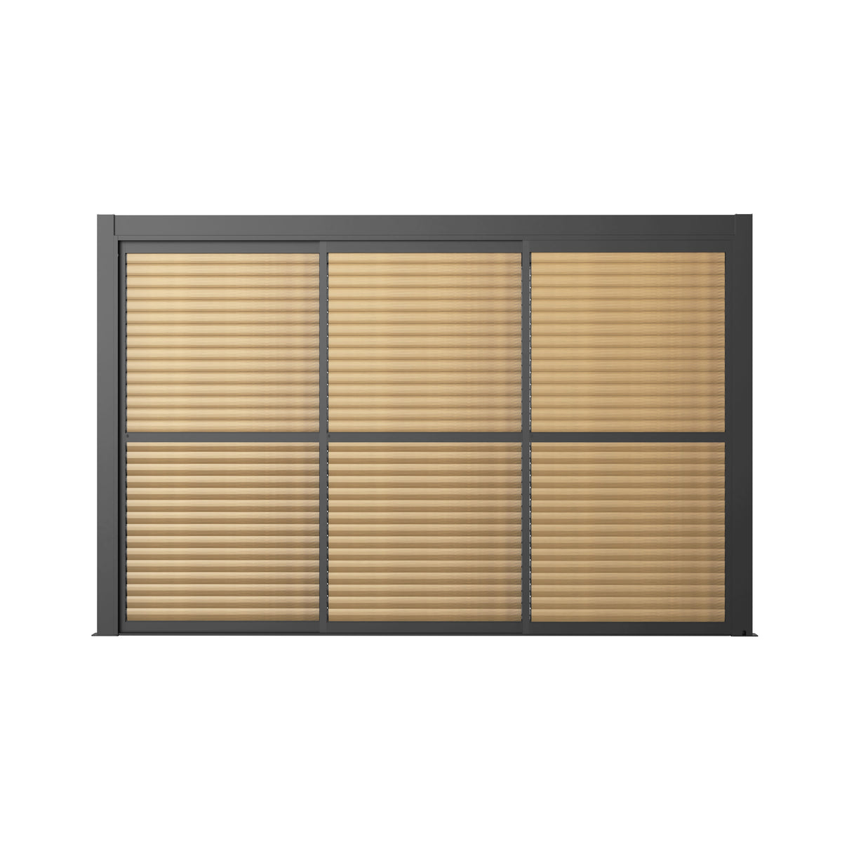Como Pergola Sliding Louvre Doors Wood Effect 4m Side - 370x218cm