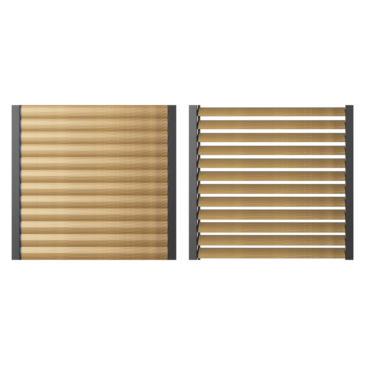 Como Pergola Sliding Louvre Doors Wood Effect 4m Side - 370x218cm