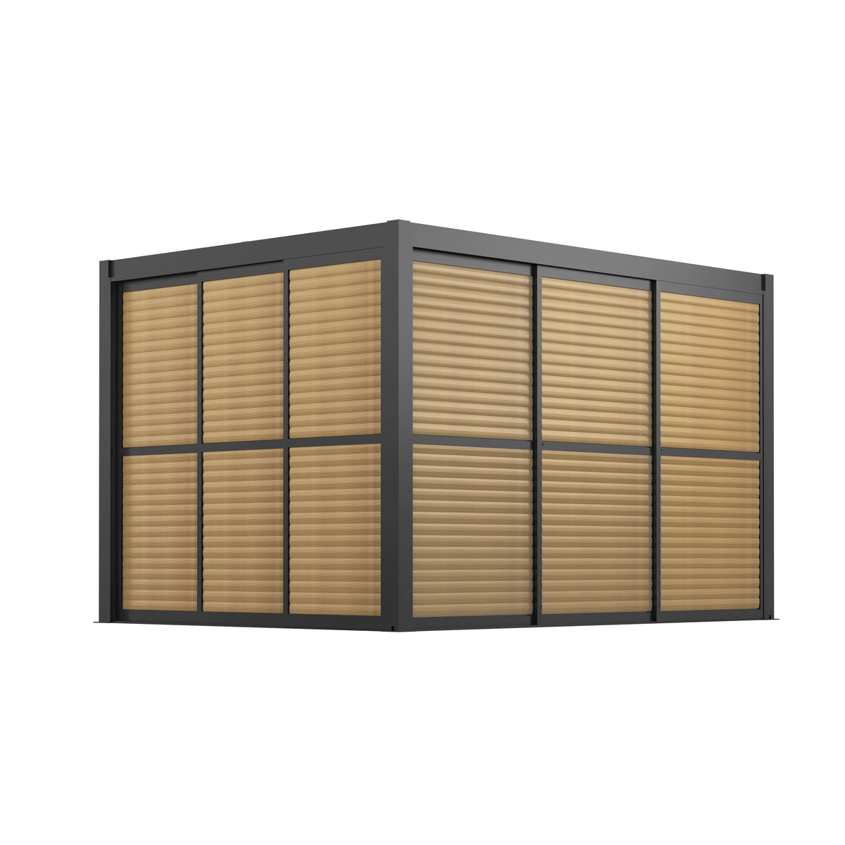 Como Pergola Sliding Louvre Doors Grey 4m Side - 370x218cm