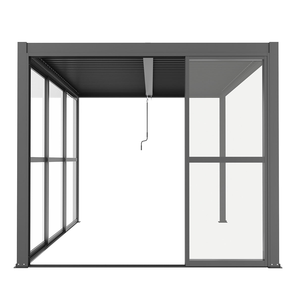 Como Pergola Sliding PC Doors Grey 3m Side - 270x218cm