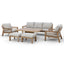 New York 3 Seat Sofa Set with Rising Table - Wood Effect