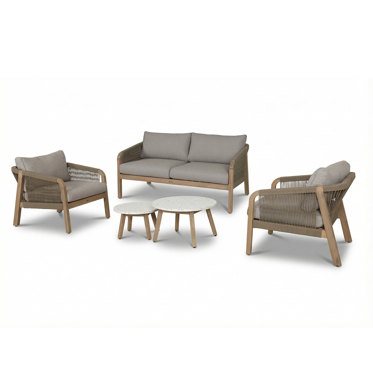 Antigua 2 Seat Sofa Set with Terrazzo Tables