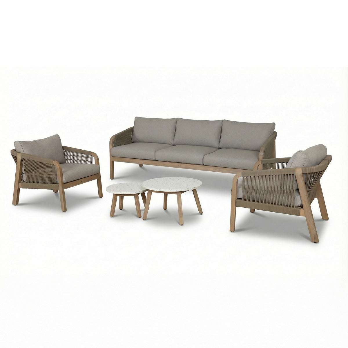 Antigua 3 Seat Sofa Set with Terrazzo Tables