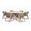Antigua 6 Seat Round Dining Set with Terrazzo Table