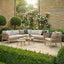 Antigua Corner Sofa Set with 2 x Round Terrazzo Tables and Lounge Chair