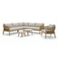 Antigua Corner Sofa Set with 2 x Round Terrazzo Tables and Lounge Chair