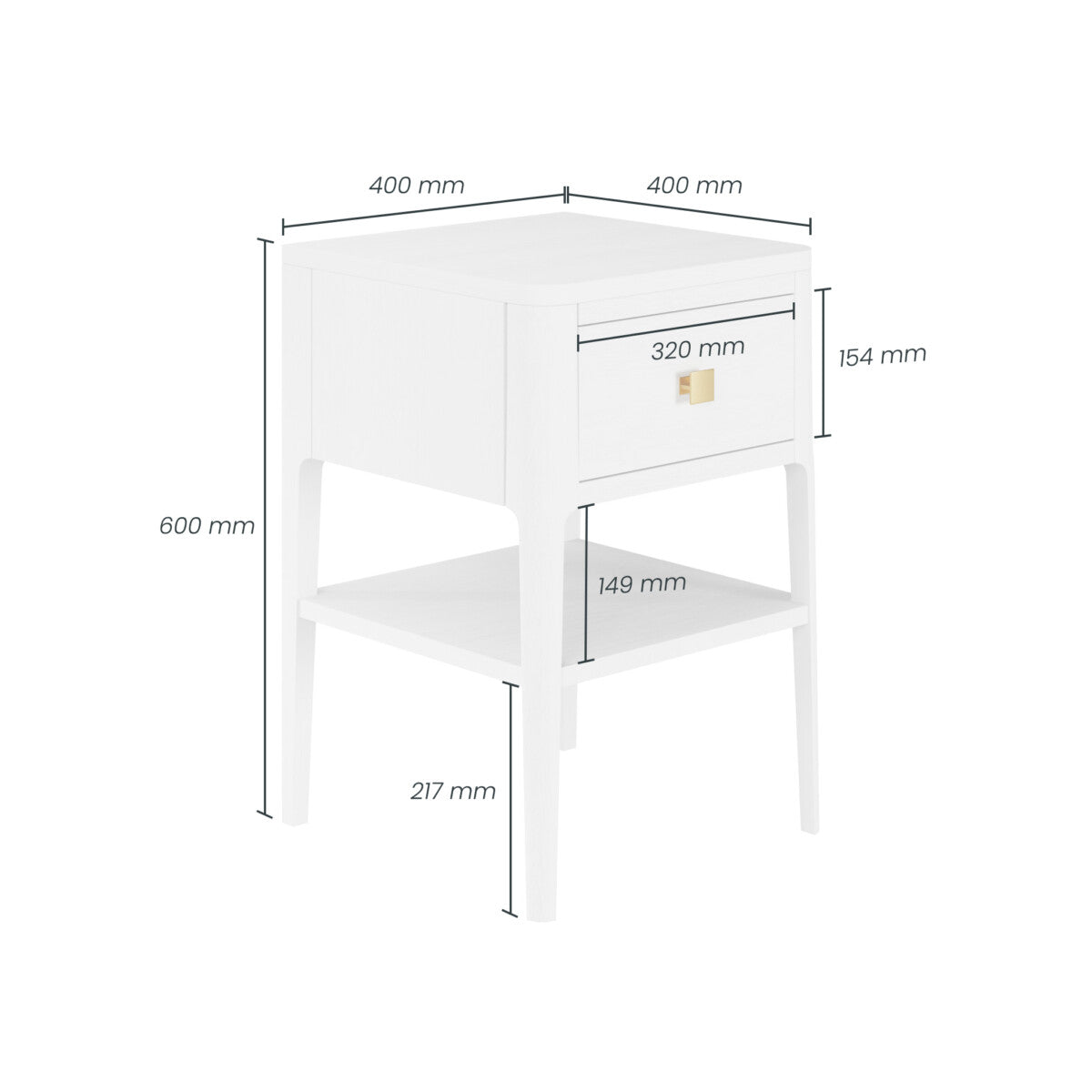 Abberley Bedside Table | One Drawer | Oak
