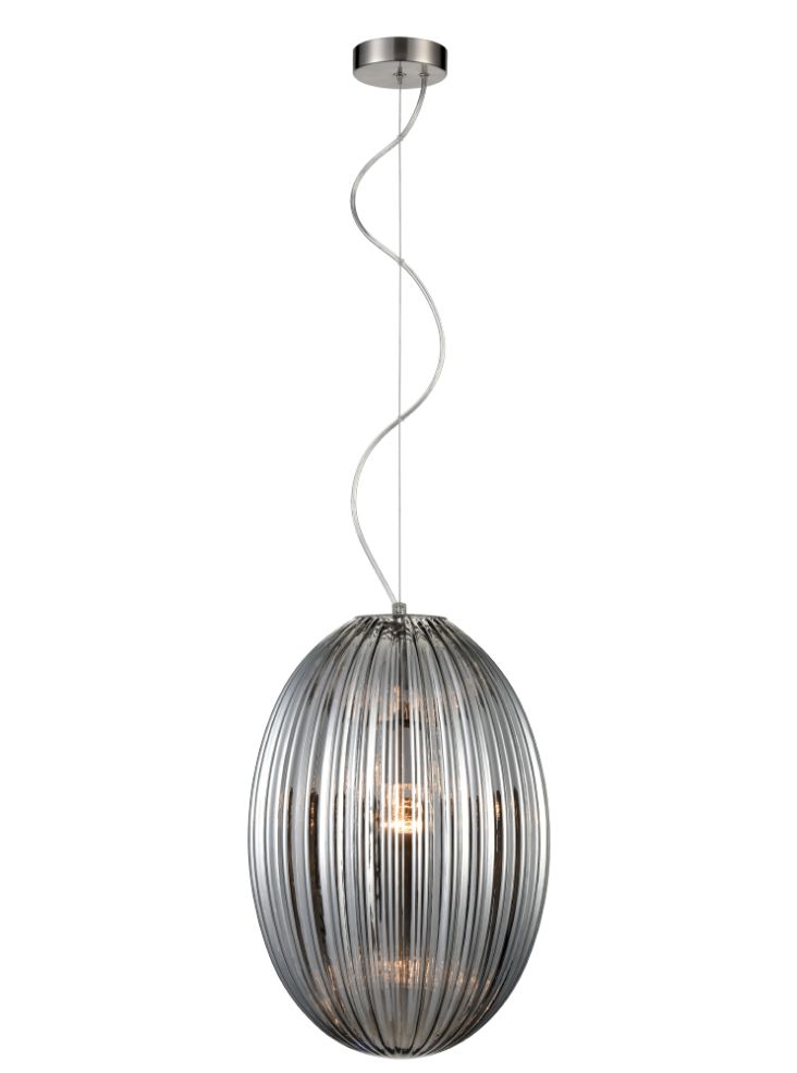 Almond Pendant Smoked - Satin Nickel