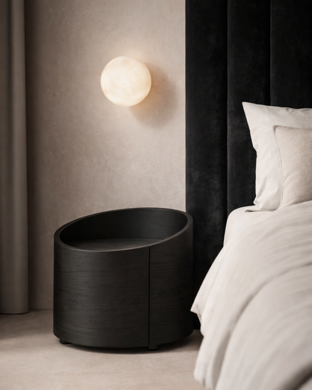 Amond Bedside - Smoke Oak