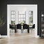 Antibes Black Dining Table 4 Carlo Black Chairs with Arms