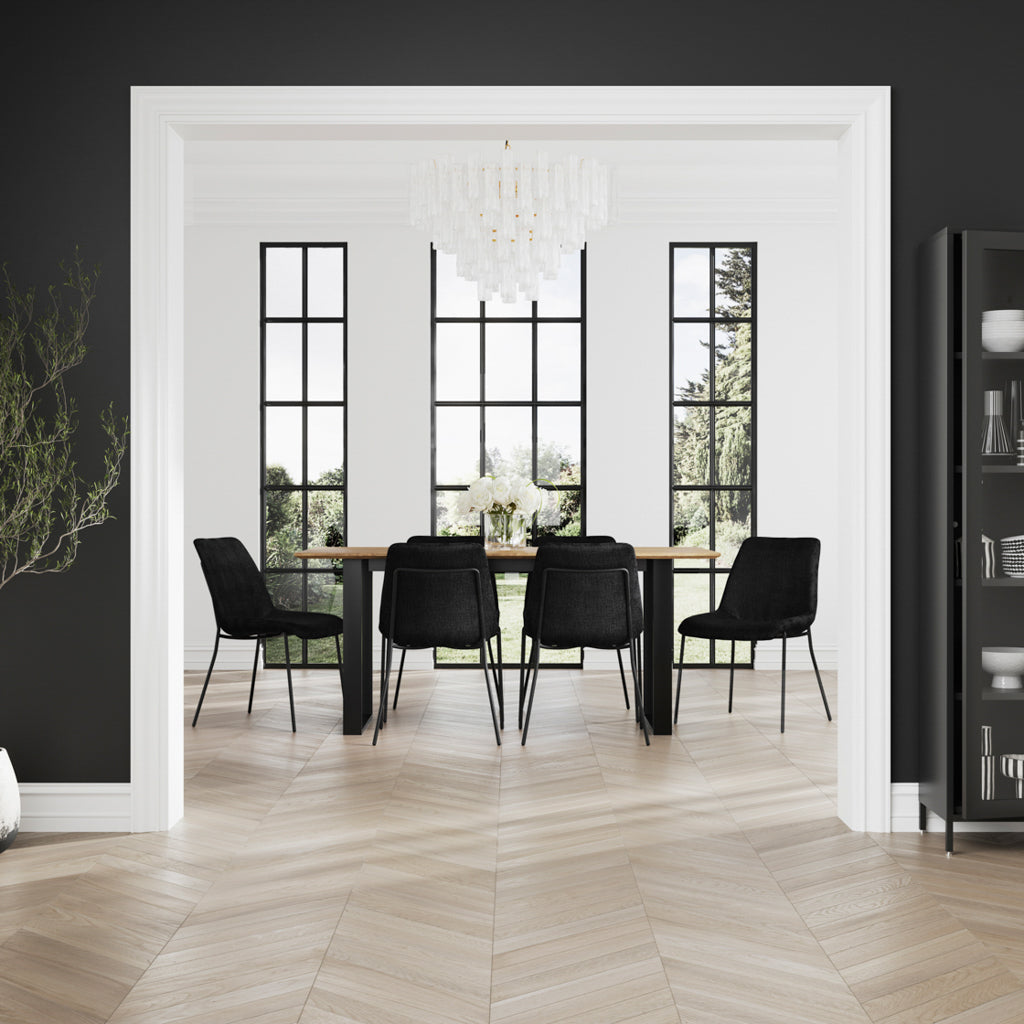 Antibes Black Dining Table 4 Carlo Black Chairs