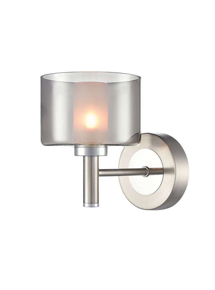 Argento 1lt Wall Light in Satin Nickel