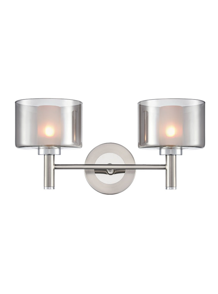 Argento 2lt Wall Light in Satin Nickel