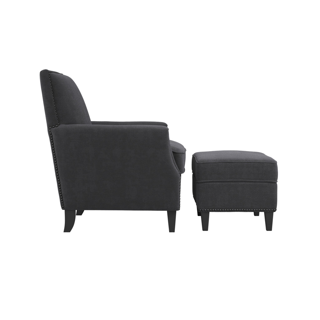 Atticus Anthracite Footstool