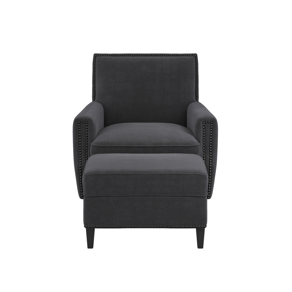 Atticus Anthracite Footstool