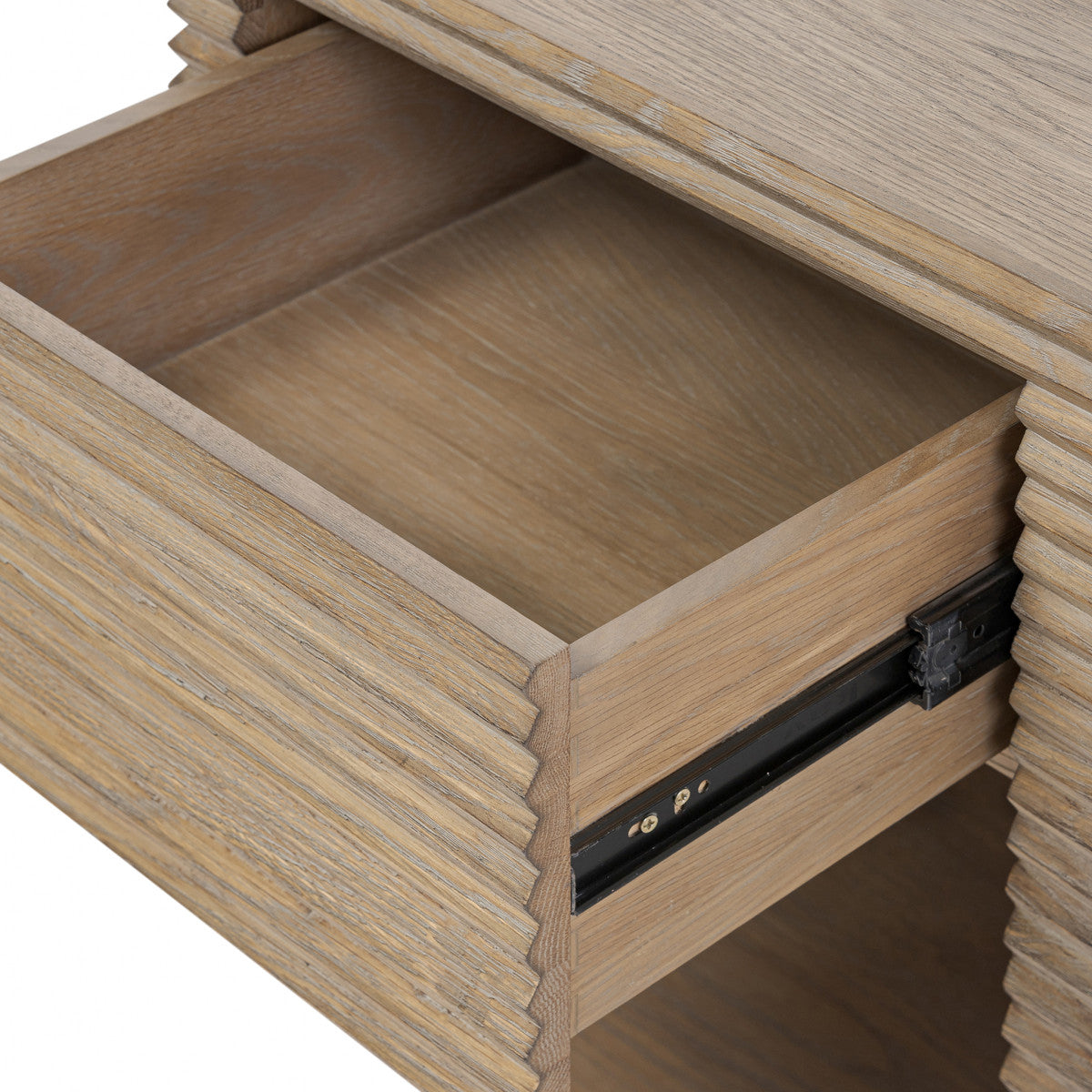 Wickham Bedside Table | One Drawer | Oak | Ribbed