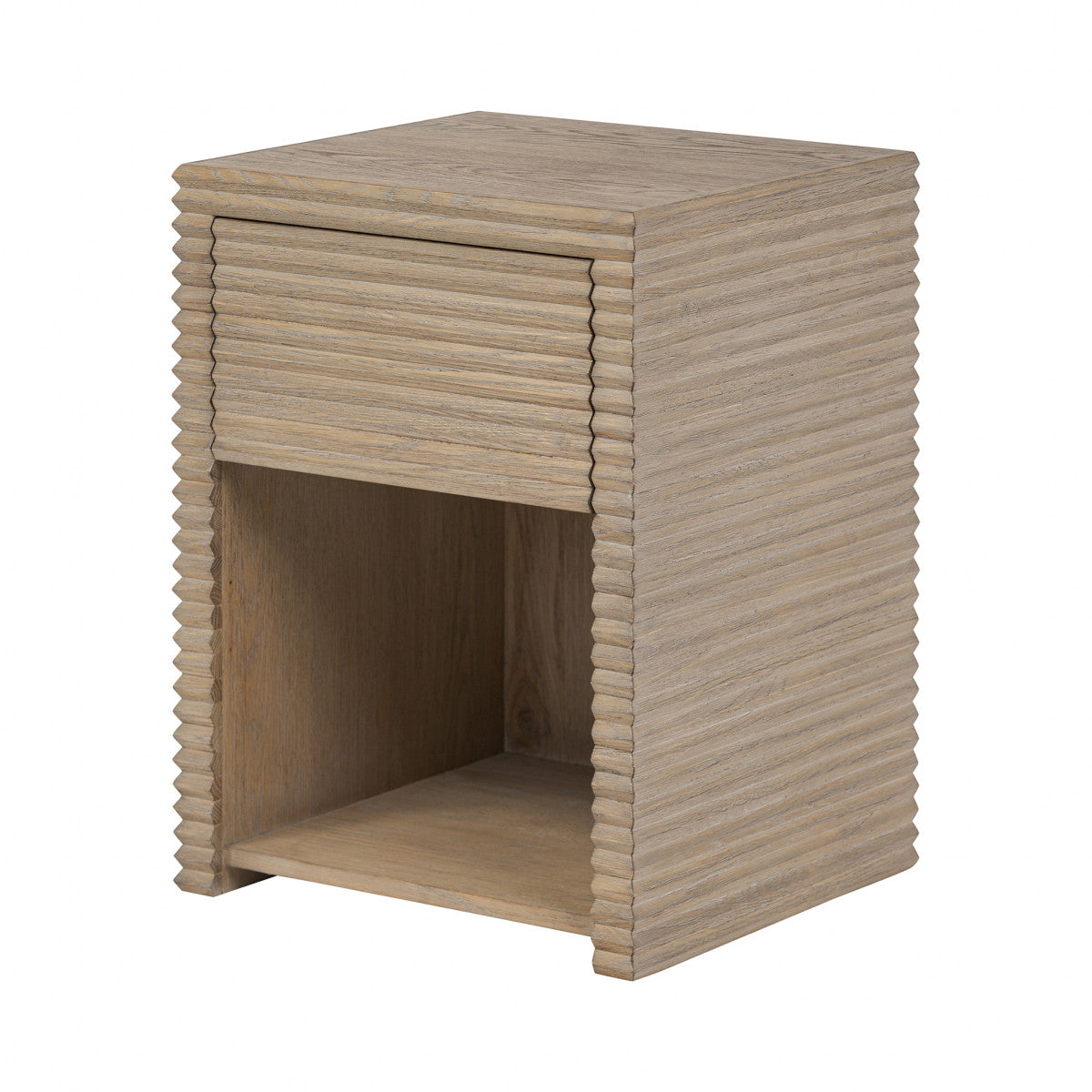 Wickham Bedside Table | One Drawer | Oak | Ribbed