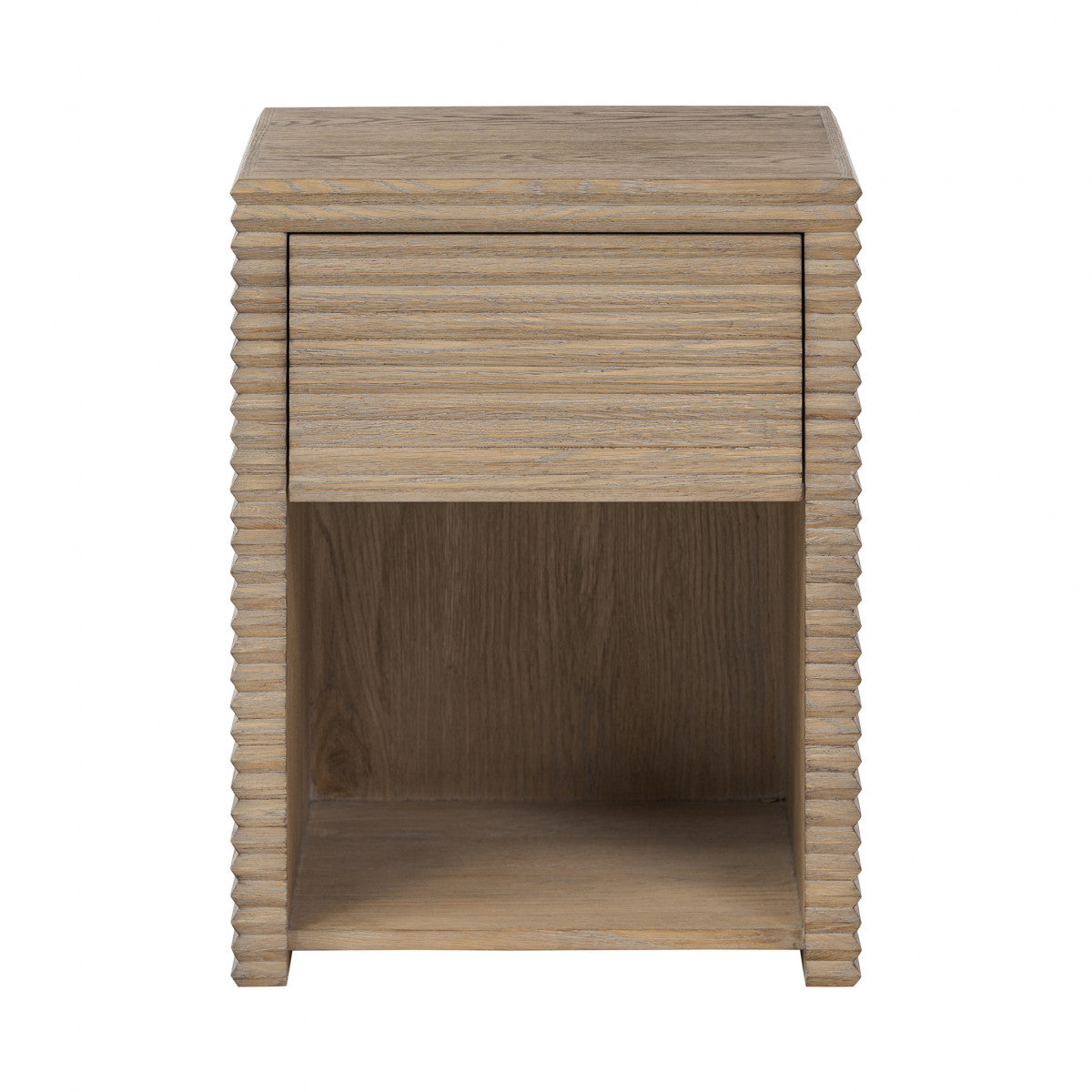 Wickham Bedside Table | One Drawer | Oak | Ribbed