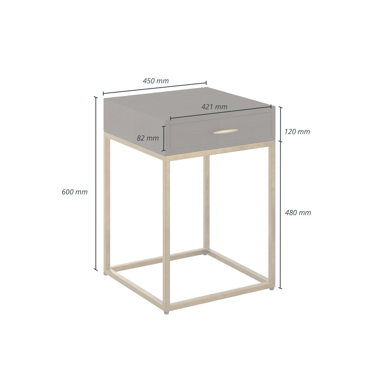 Hampton Bedside Table | One Drawer | Brown