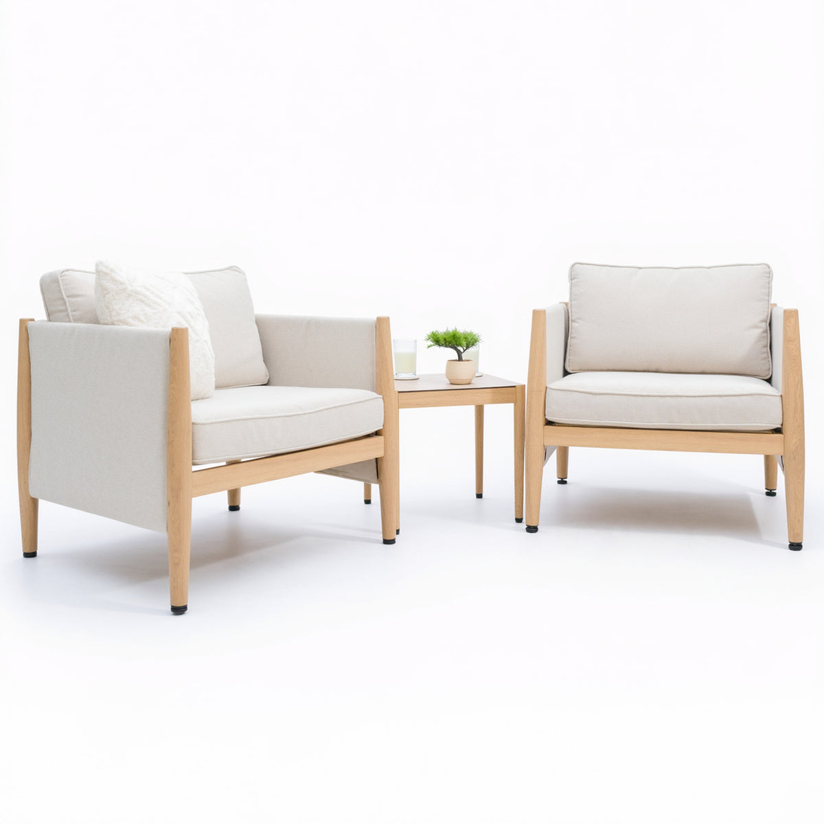 Burford 2 Seat Lounge Set - Almond