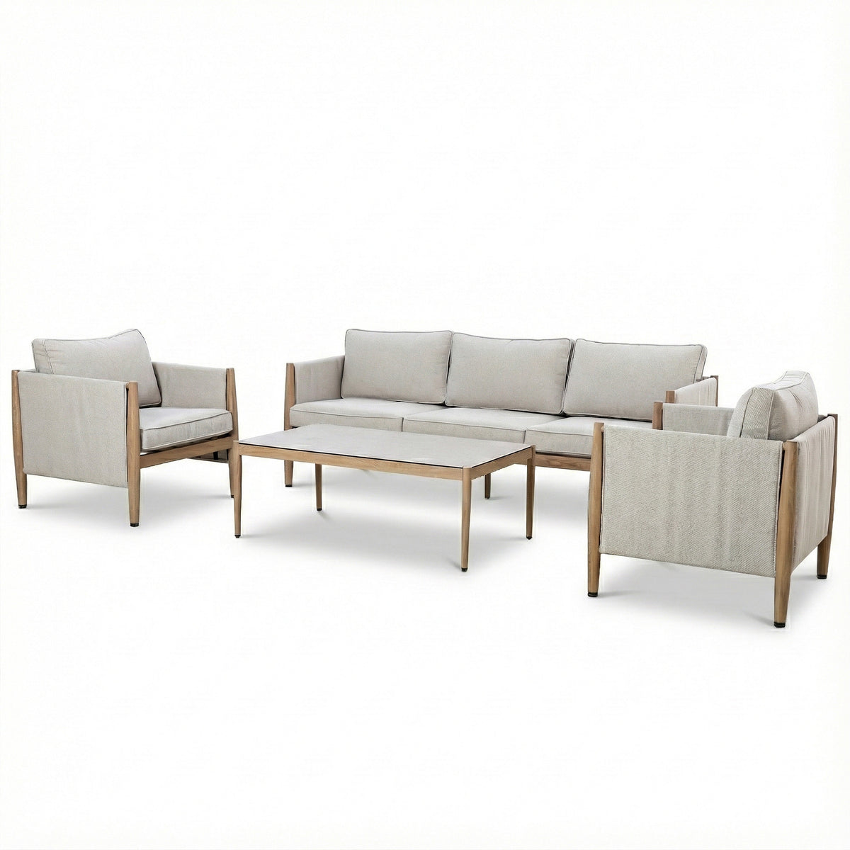 Burford 3 Seat Sofa Set - With SeasonSure Cushions - Almond