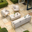 Burford 3 Seat Sofa Set with Rectangular Sintered Stone Table - Almond