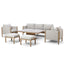 Burford 3 Seat Sofa Dining Set With Rising Table - with SeasonSure Cushions - Almond