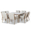 Burford 8 Seat Square Dining Set with SeasonSure Cushions - Almond