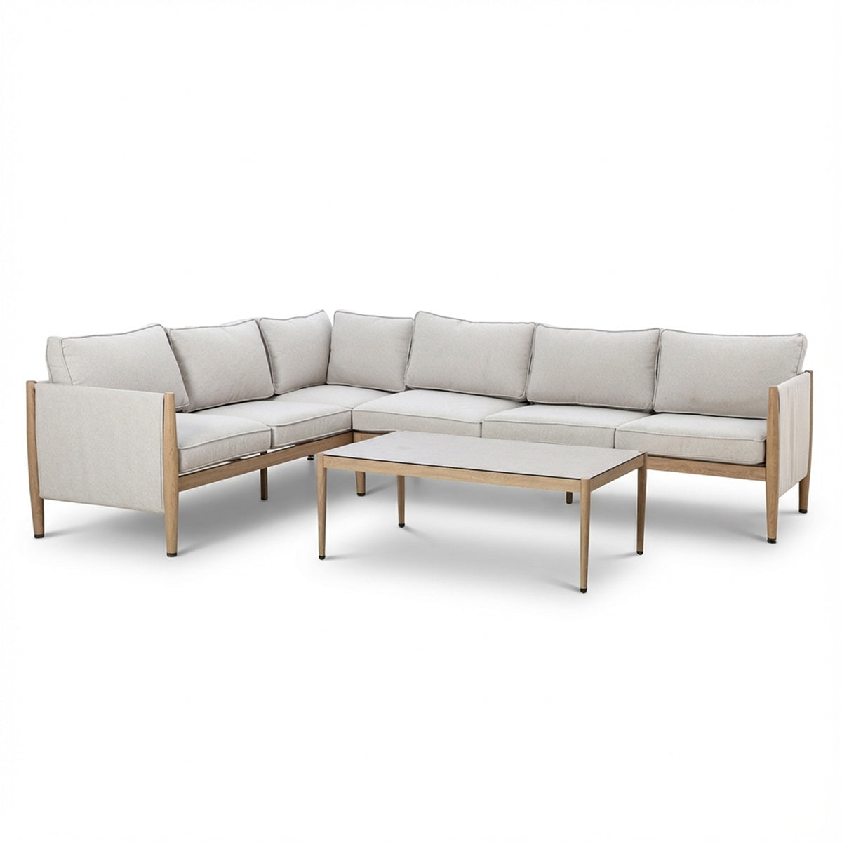 Burford Large Corner Sofa Set -with SeasonSure Cushions - Almond