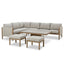 Burford Large Corner Sofa Set with Rising Table and SeasonSure Cushions - Almond