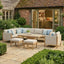 Burford Large Corner Sofa Set with Rising Table and Armchair with SeasonSure Cushions - Almond